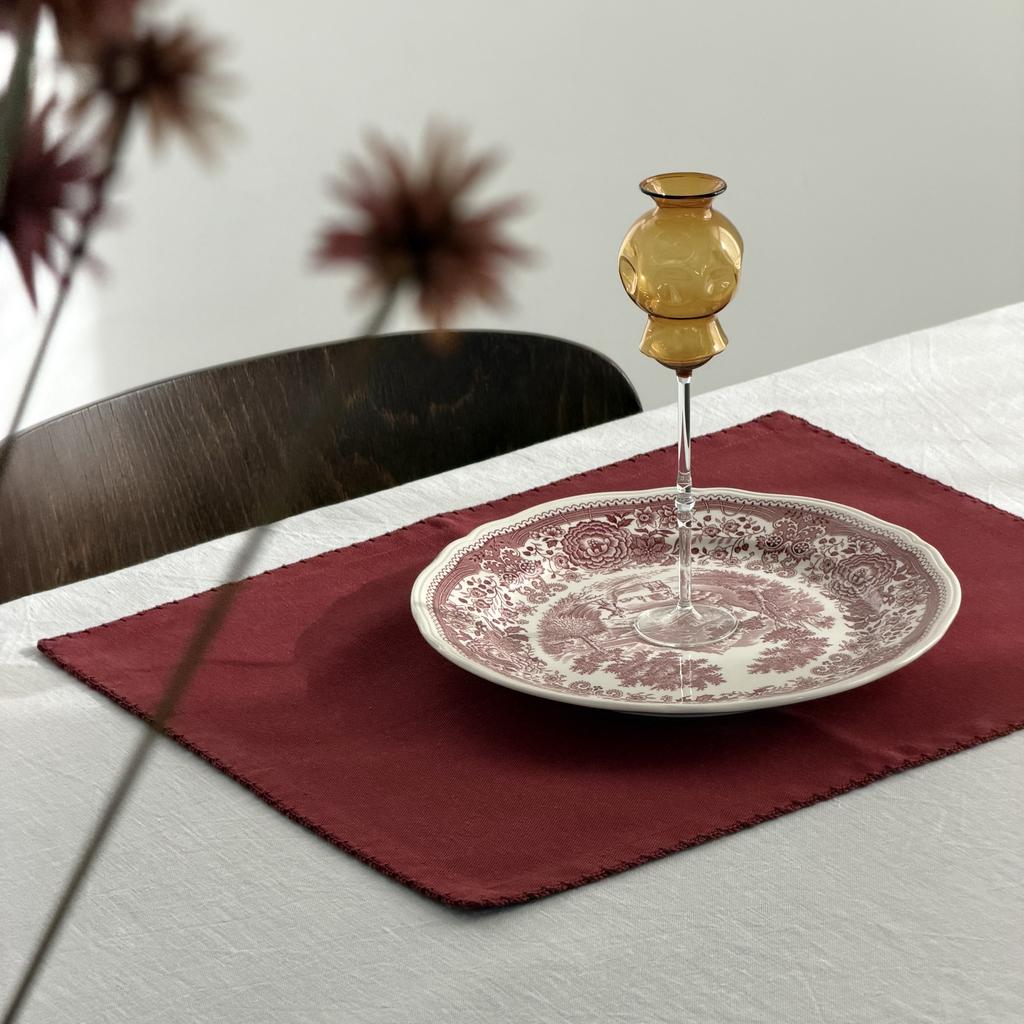 Плейсмат с ручной обвязкой "Петельки", бордо