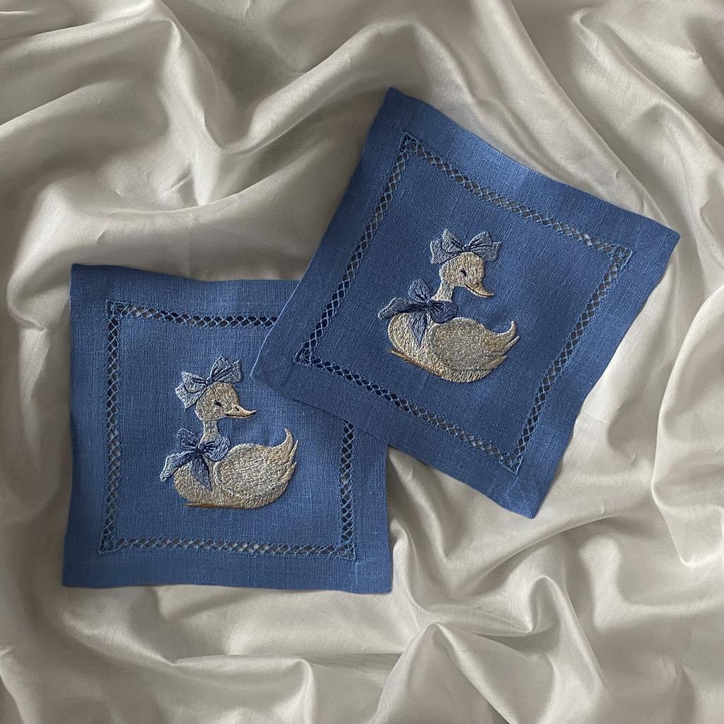 Салфетка с уточкой, голубой