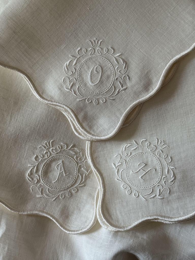 Салфетка «Италия» с инициалами в рамке