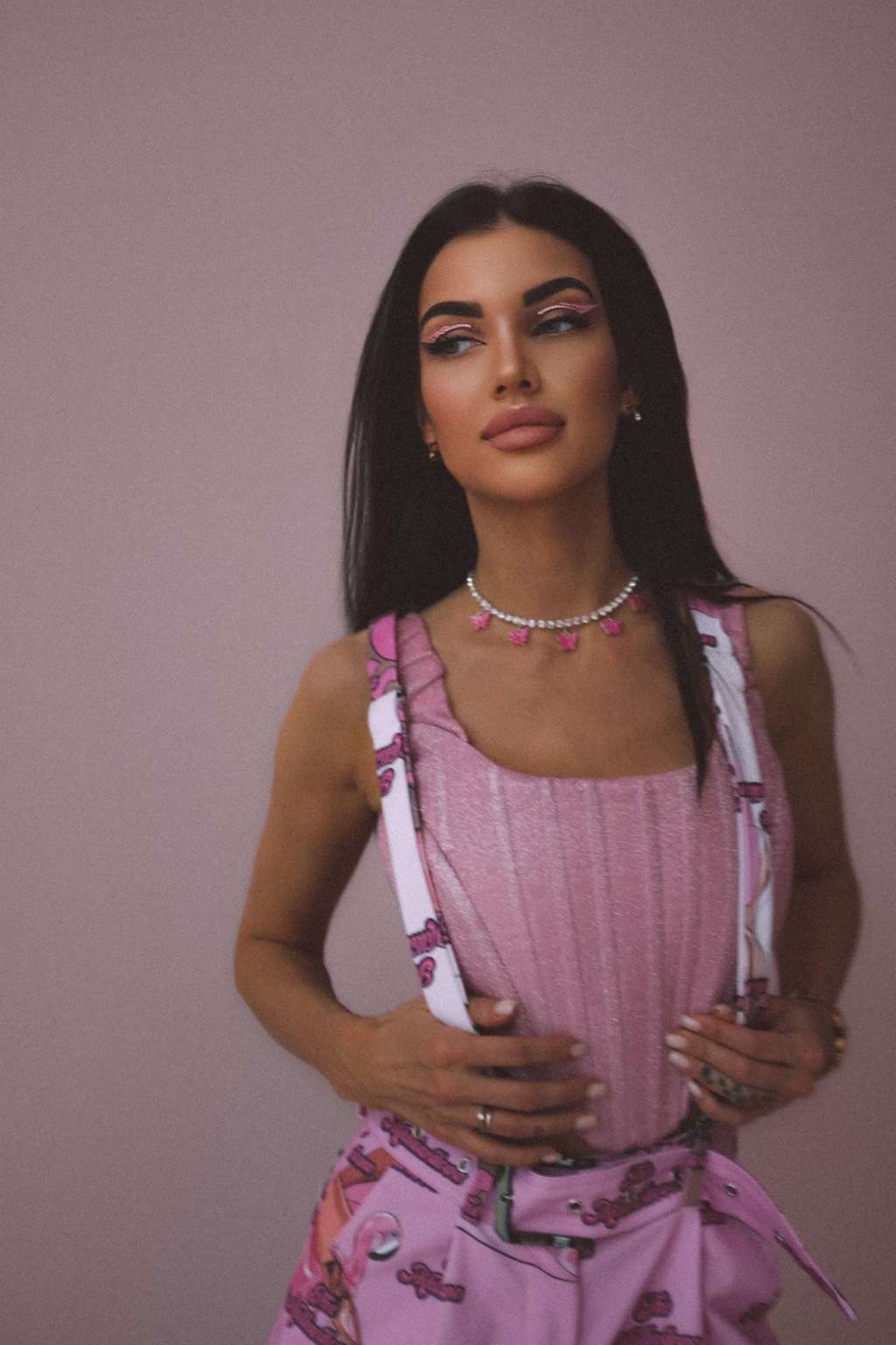 Подтяжки джинсовые ECSAPISM, белые