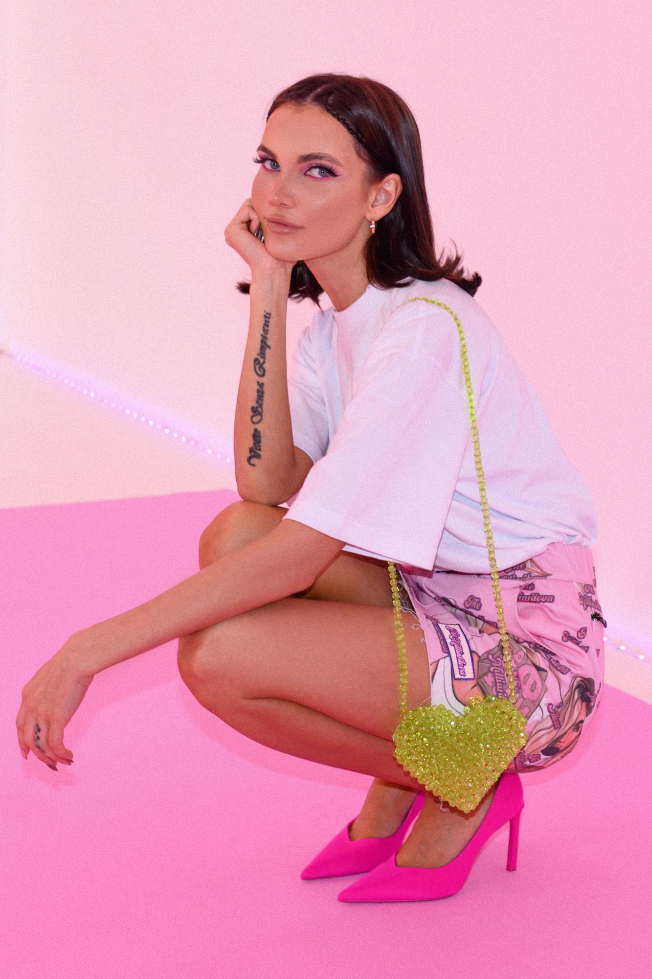 Сумка мини-СЕРДЦЕ, зеленая