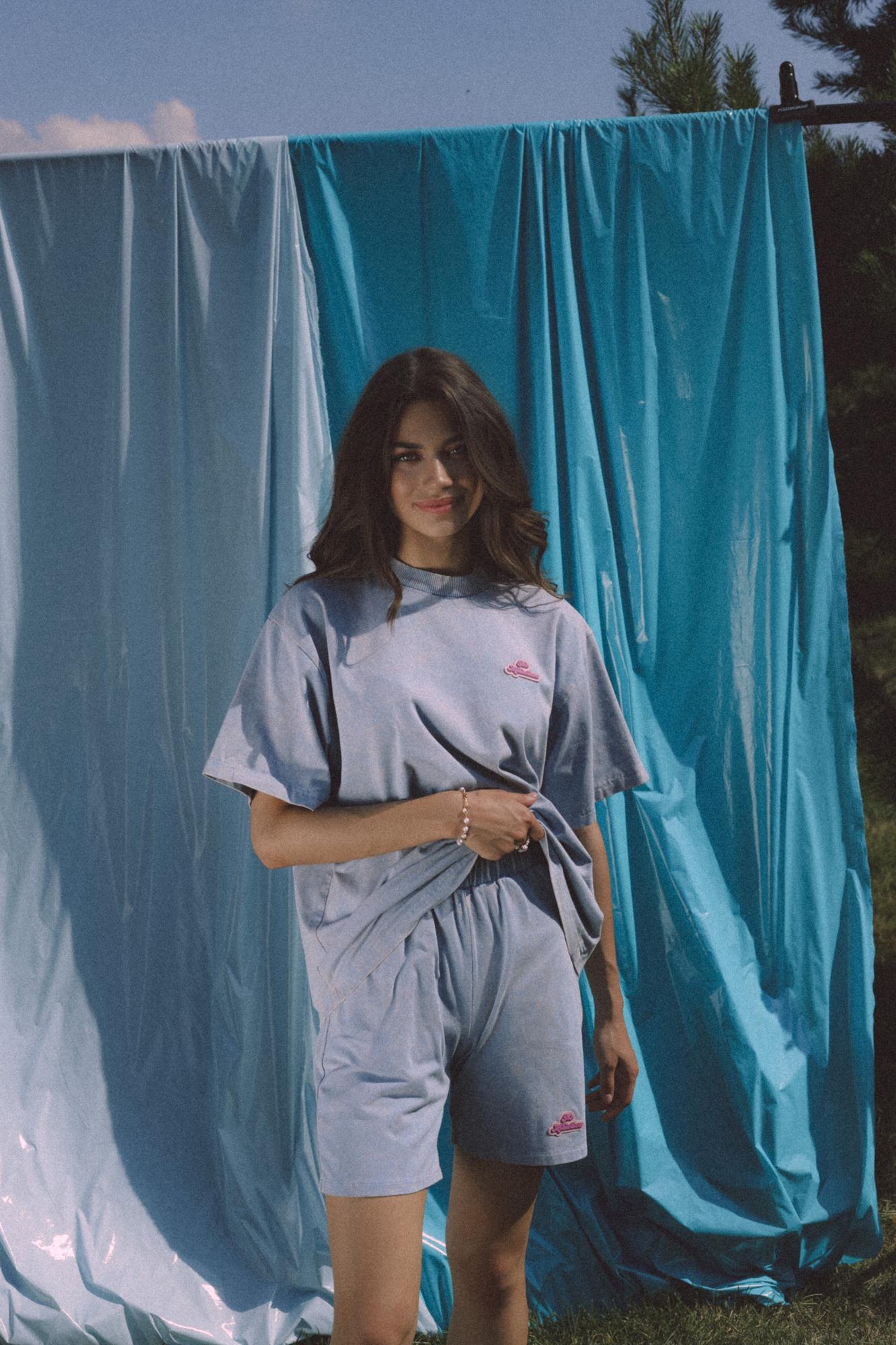 Шорты вареные, серые