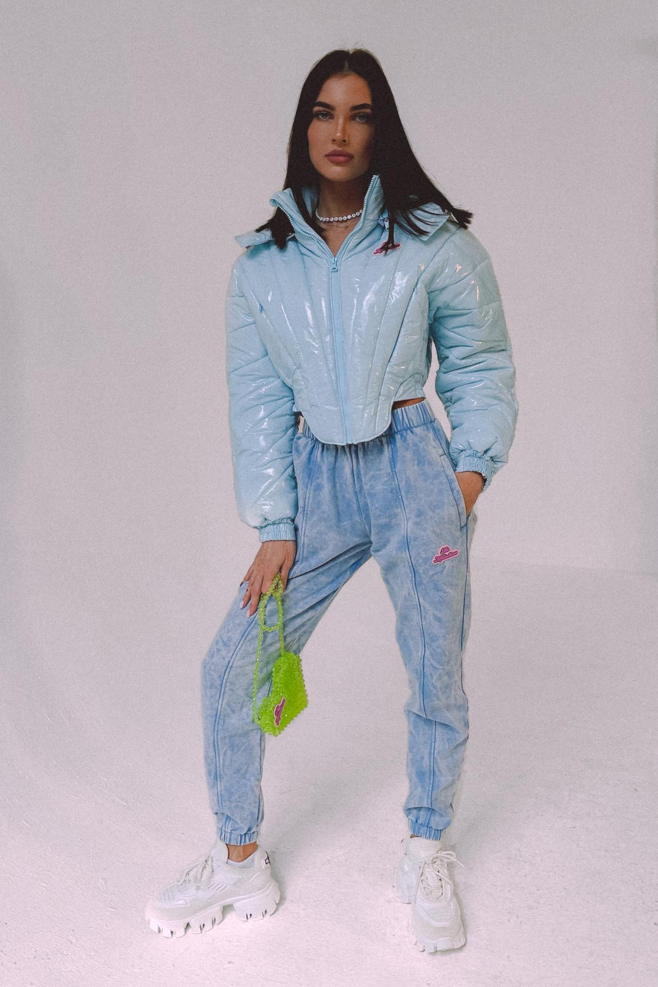 Джоггеры вареные, серые