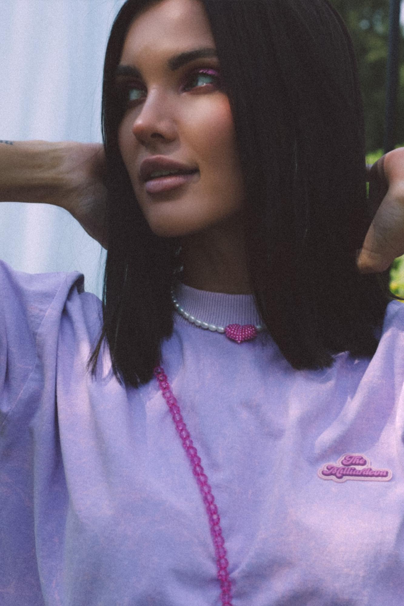 Футболка вареная, сиреневая