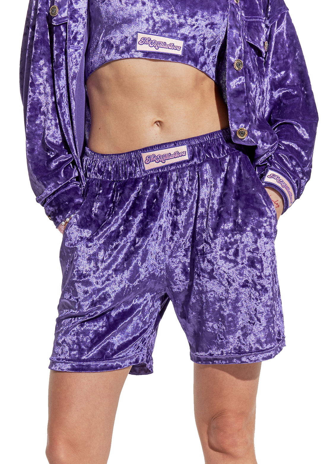 Бархатные боксеры, фиолетовые жатые