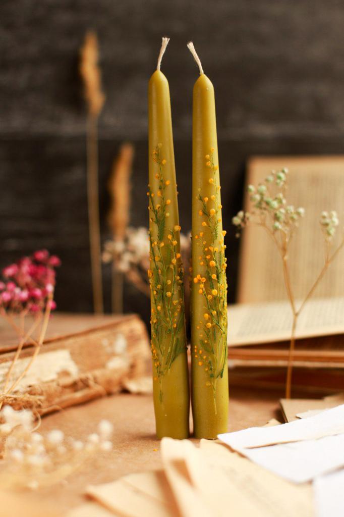 Набор свечей «Цветение мимозы» 2шт