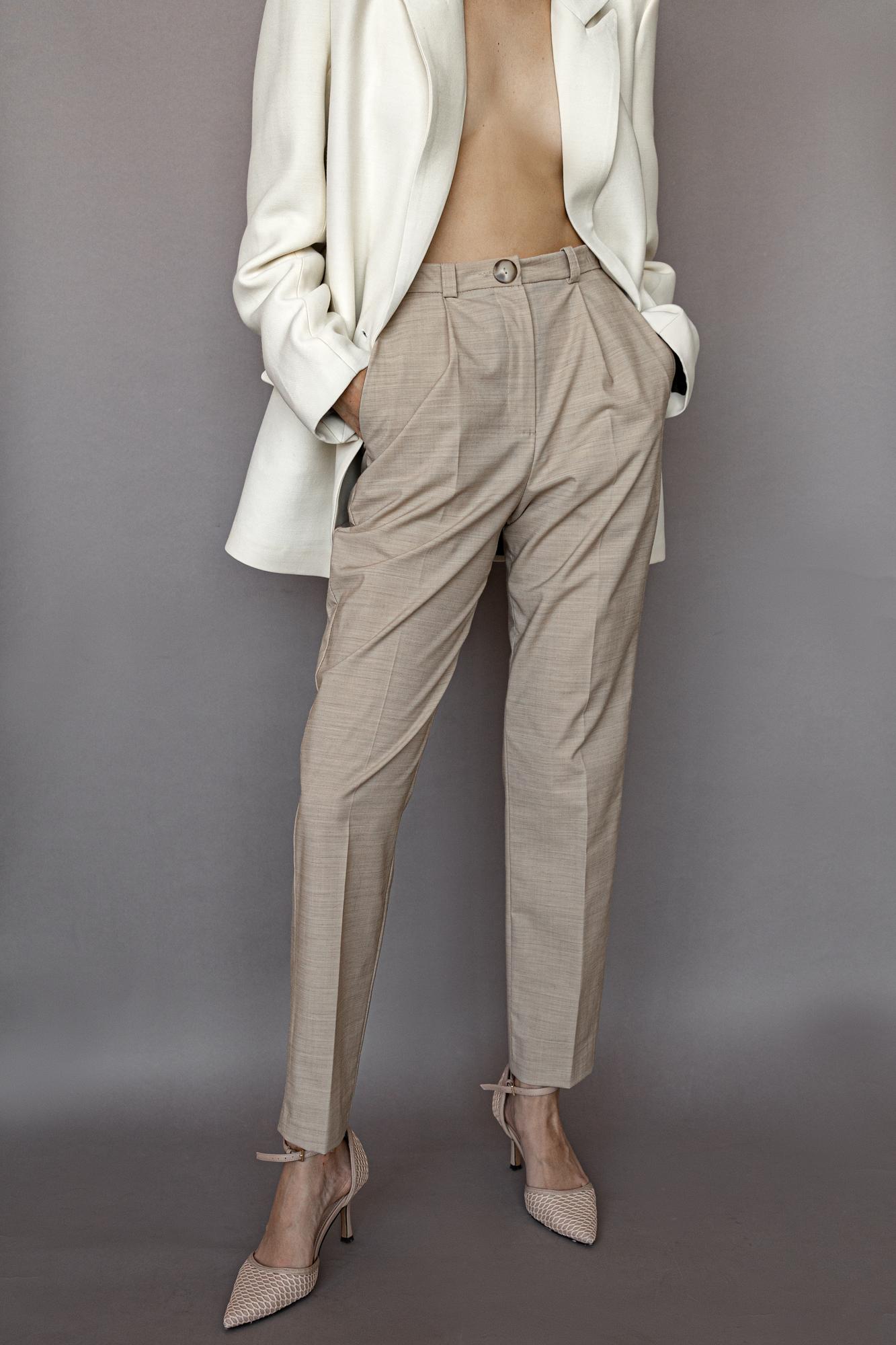 Брюки из шерсти и дикого шёлка со стрелками