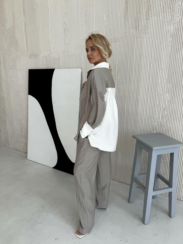 Рубашка BULKA Wave (Greige&Milk)