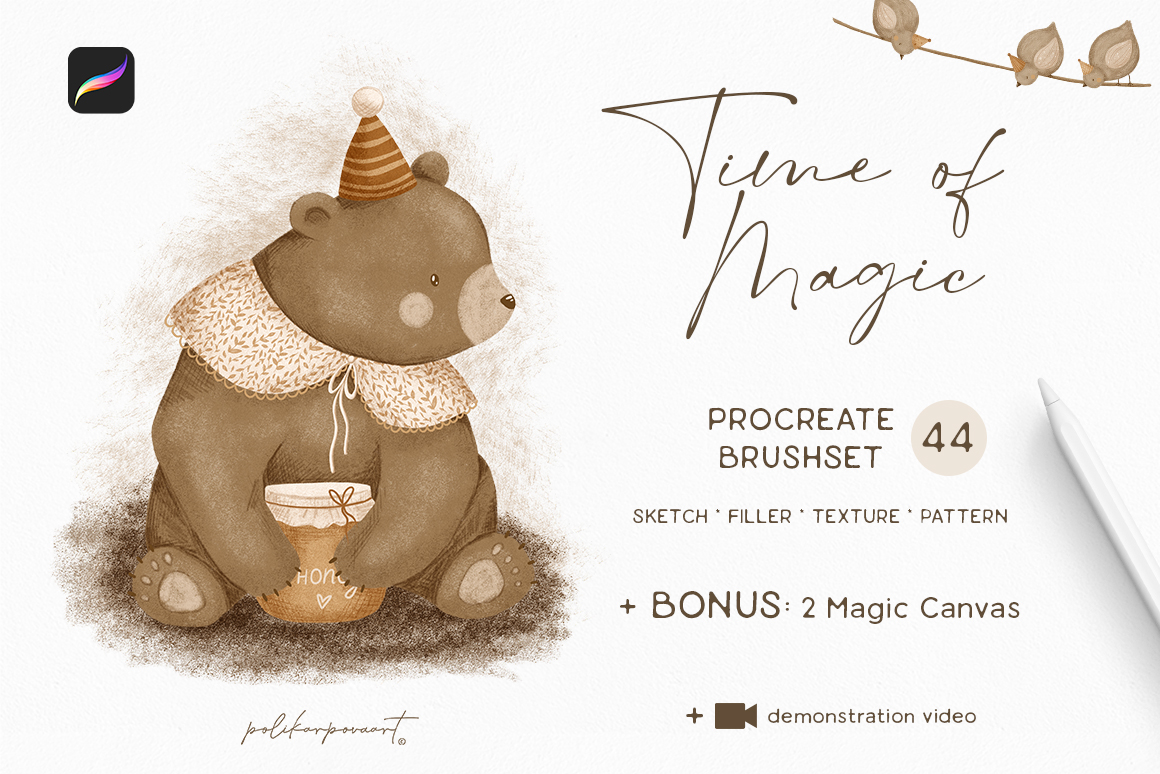 "Time of Magic" - texture brushes and canvases for Procreate