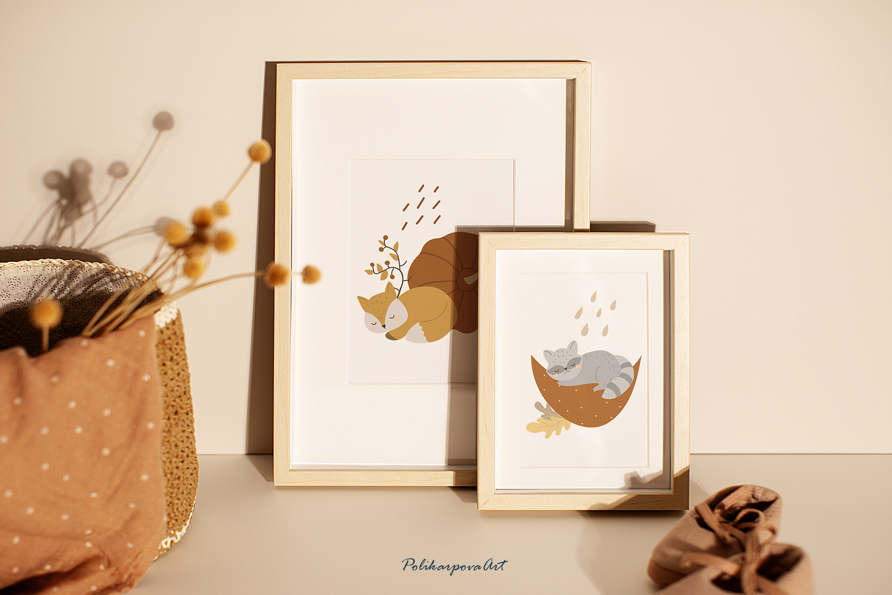 Vector collection "Autumn" - children's illustrations and seamless patterns