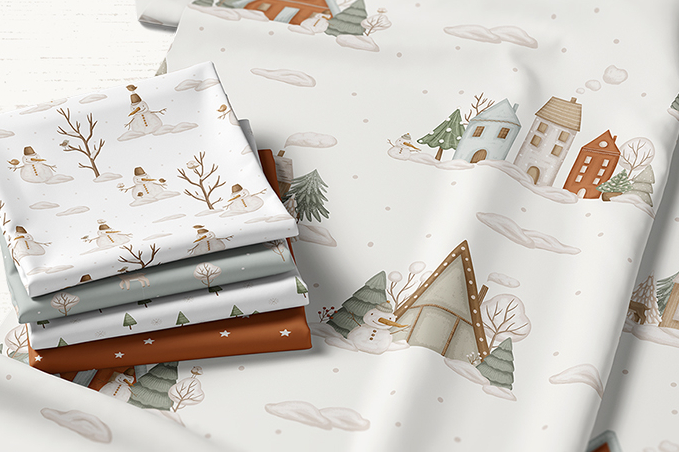 Collection "Christmas time" - baby illustrations, postcards and patterns