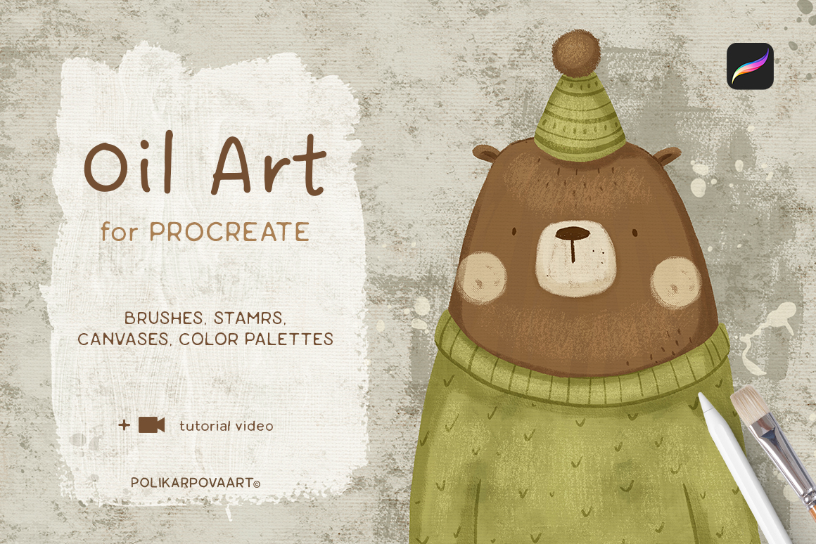 "Oil Art" - oil brushes and canvases for Procreate