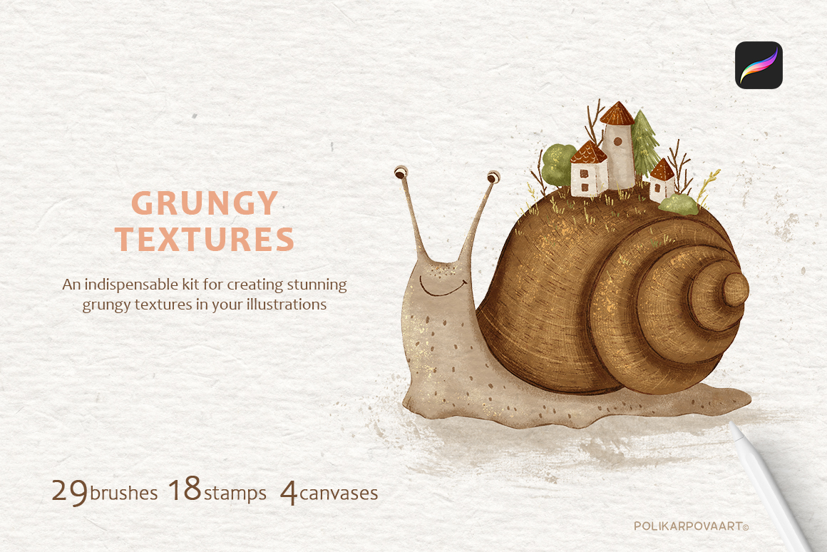 "Grungy Textures" - texture brushes and canvases for Procreate