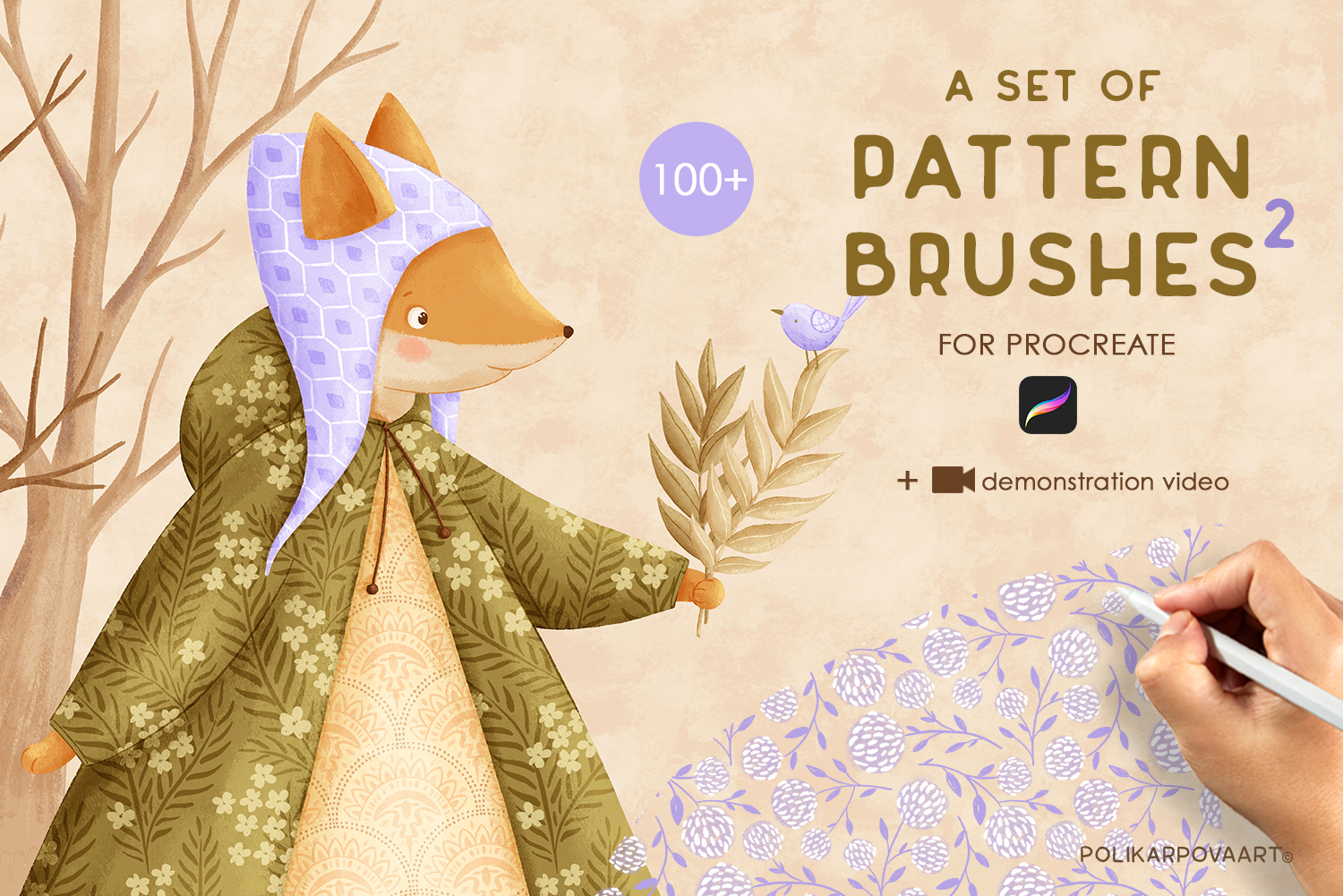 "Pattern Brushes 2" - a set of double pattern brushes for Procreate