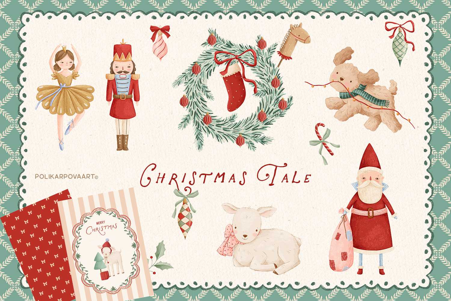 "Christmas Tale" collection - graphic illustrations, compositions, seamless patterns and more
