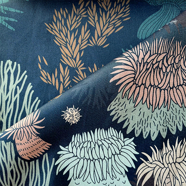 Интерьерная ткань Актинии (темный фон)