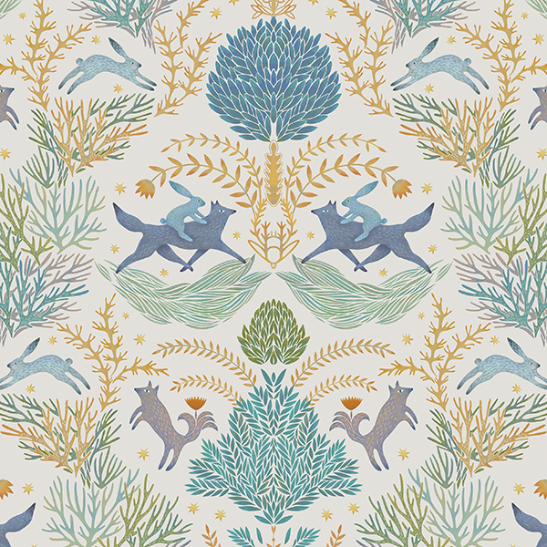 Интерьерная ткань Метсола (бежевый фон)