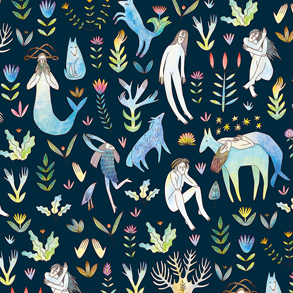 Интерьерная ткань Тапиола (черный фон)