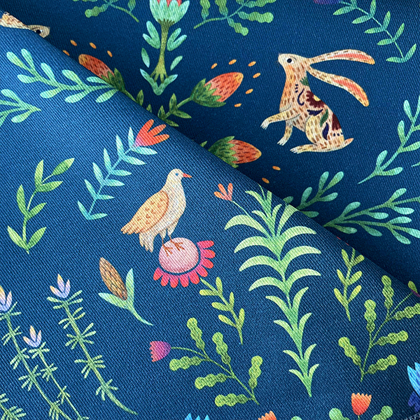 Интерьерная ткань Ӧмидз (синий фон)