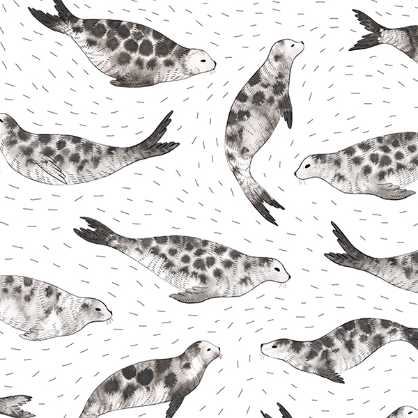 Интерьерная ткань Нерпы (черно-белый)