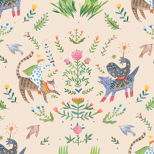 Интерьерная ткань Теодор (бежевый фон)