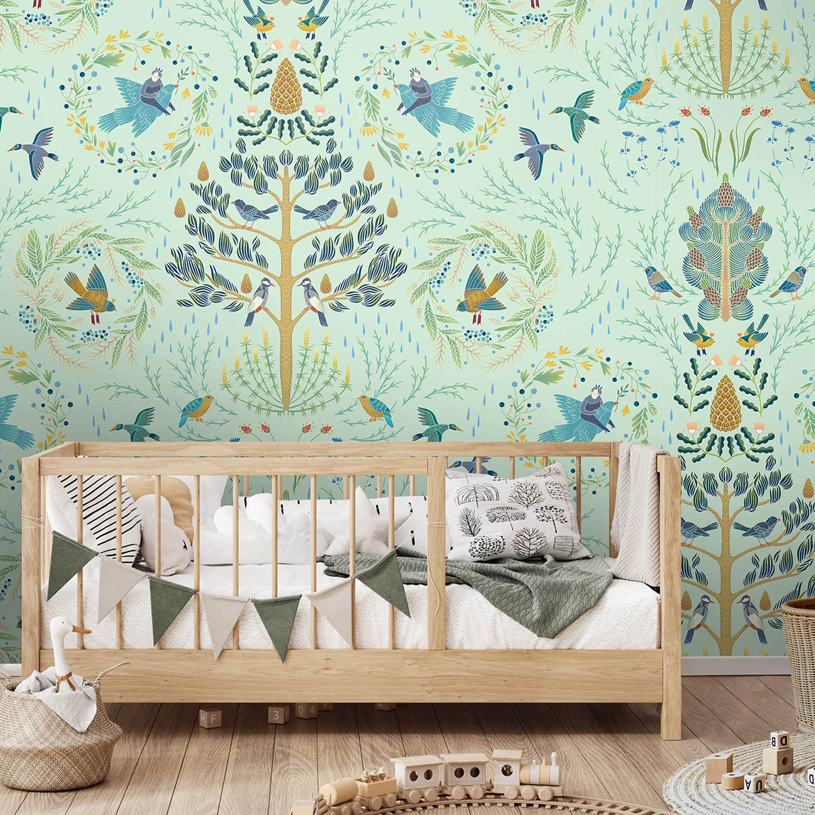 Обои Сариола (зеленый фон)