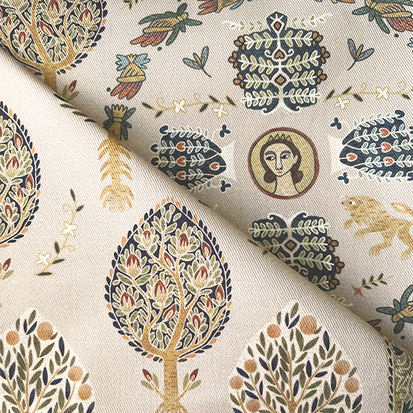 Интерьерная ткань Коптская (бежевый фон)