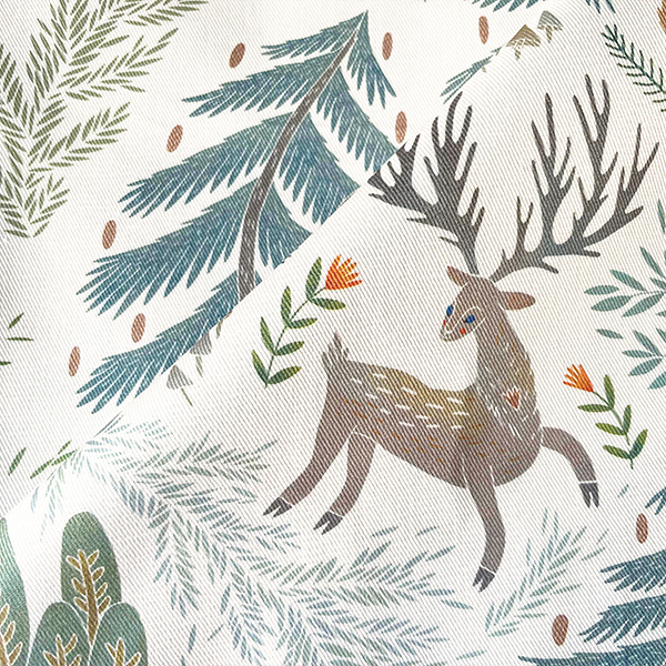 Интерьерная ткань Сосново (бежевый фон)