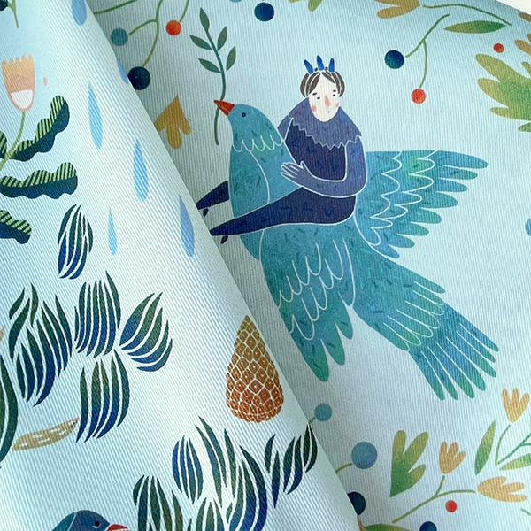 Интерьерная ткань Сариола (голубой фон)