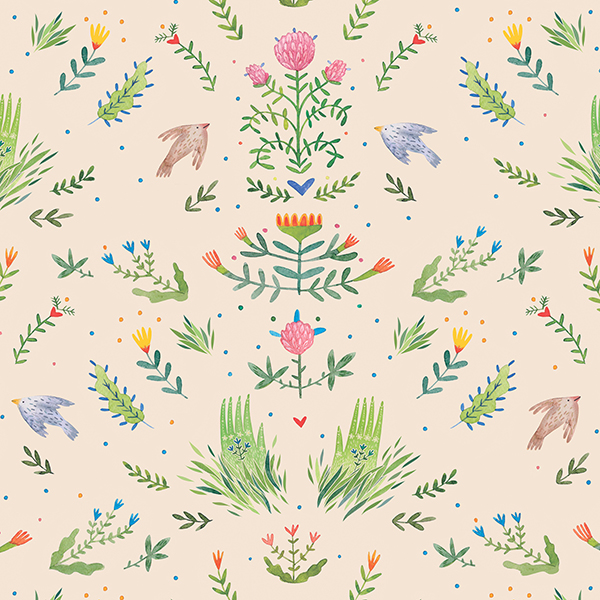 Интерьерная ткань- Муса (компаньон Теодор, бежевый фон)