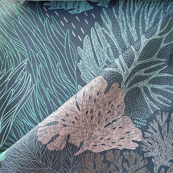 Интерьерная ткань Водоросли Камчатки (серый)