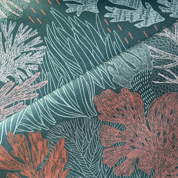 Интерьерная ткань Водоросли Камчатки (яркий)