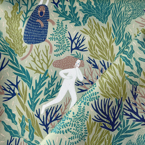 Интерьерная ткань Страх (зеленый фон)