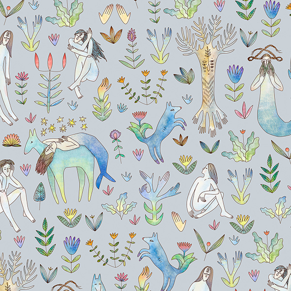 Интерьерная ткань Тапиола (серый фон)