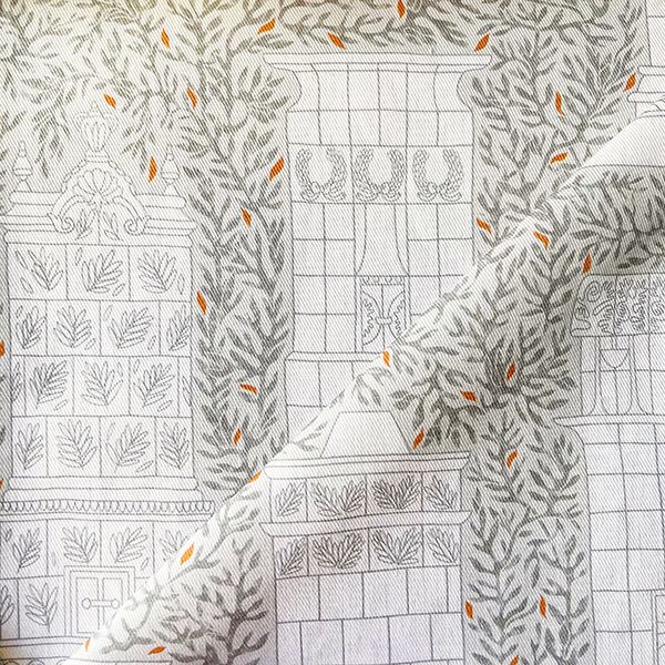Интерьерная ткань Печи (бежевый с веточками)