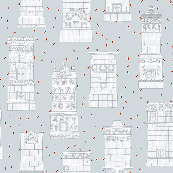 Интерьерная ткань Печи (серый)