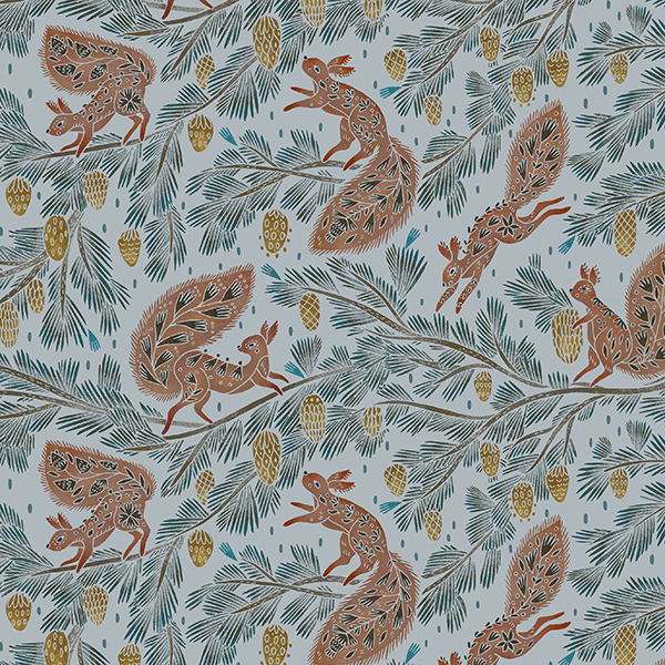 Интерьерная ткань Урпи серый фон