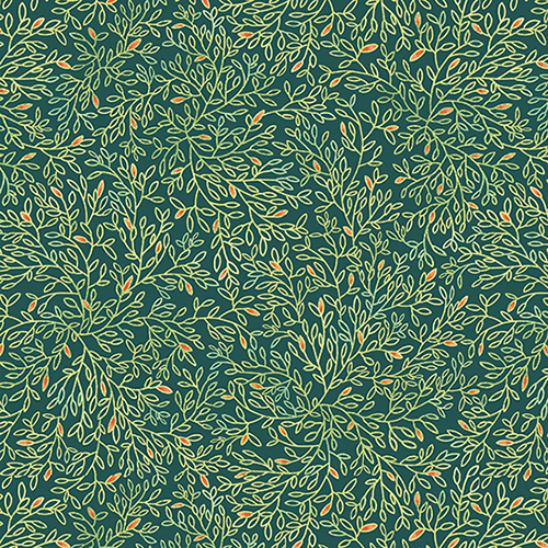 Интерьерная ткань Похья (компаньон к принту Луотола) зеленый фон