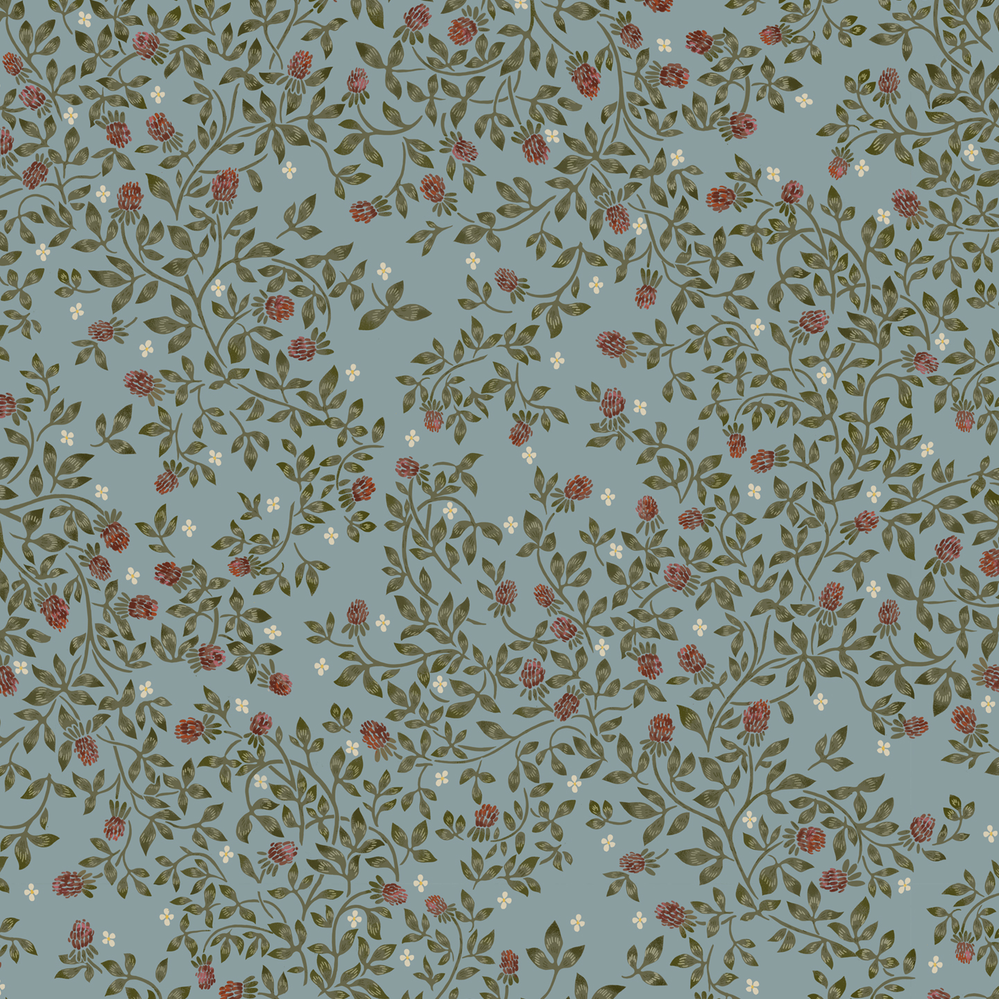 Интерьерная ткань Бобонянь (голубой фон)