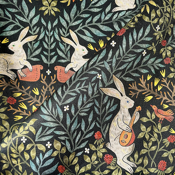 Интерьерная ткань Шылад (черный фон)