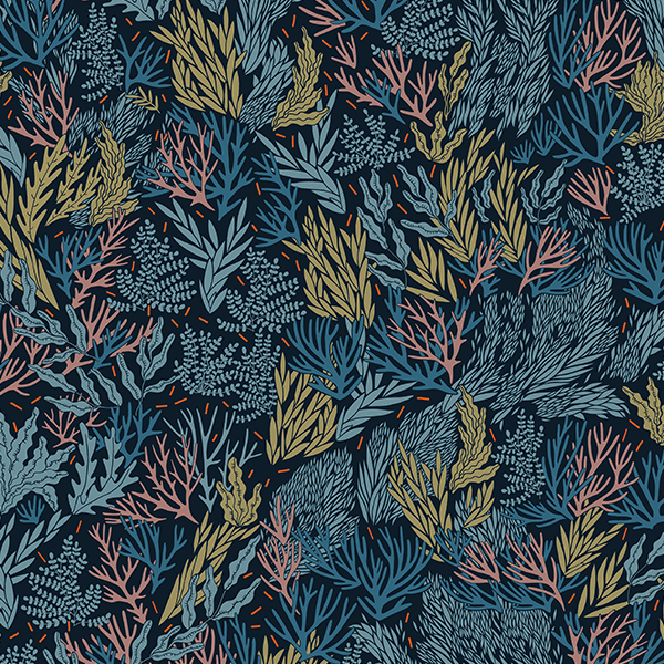 Интерьерная ткань Чаща (черный фон)