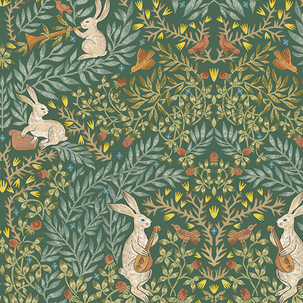 Интерьерная ткань Шылад (зеленый фон)