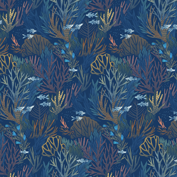 Интерьерная ткань Ахтола синий фон