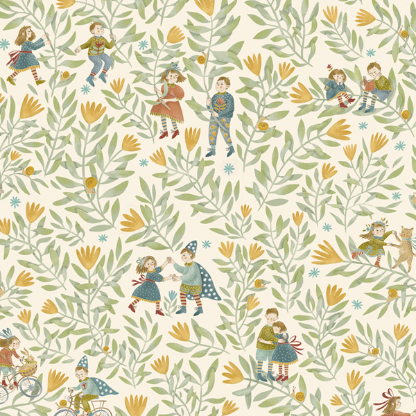 Интерьерная ткань Радлун (оранжевые цветы)