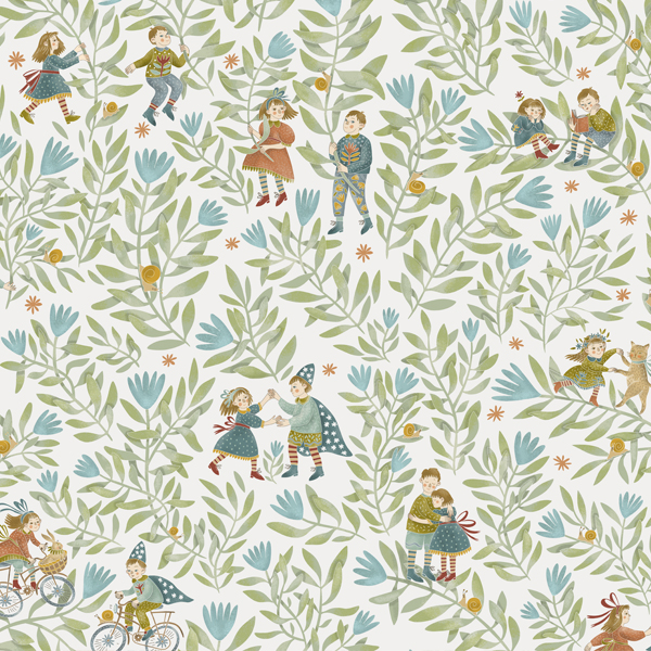 Интерьерная ткань Радлун (голубые цветы)