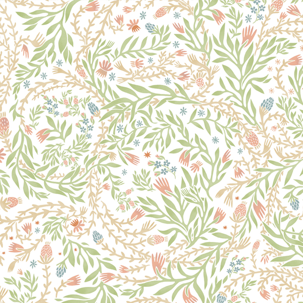 Интерьерная ткань Эмтор (белый фон) компаньон для Биармии