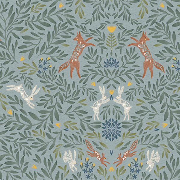 Интерьерная ткань Войвыв  голубой фон