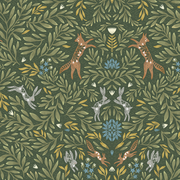 Интерьерная ткань Войвыв  зеленый фон