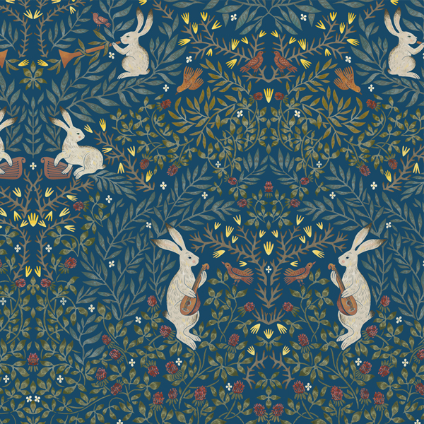 Интерьерная ткань Шылад (синий фон)