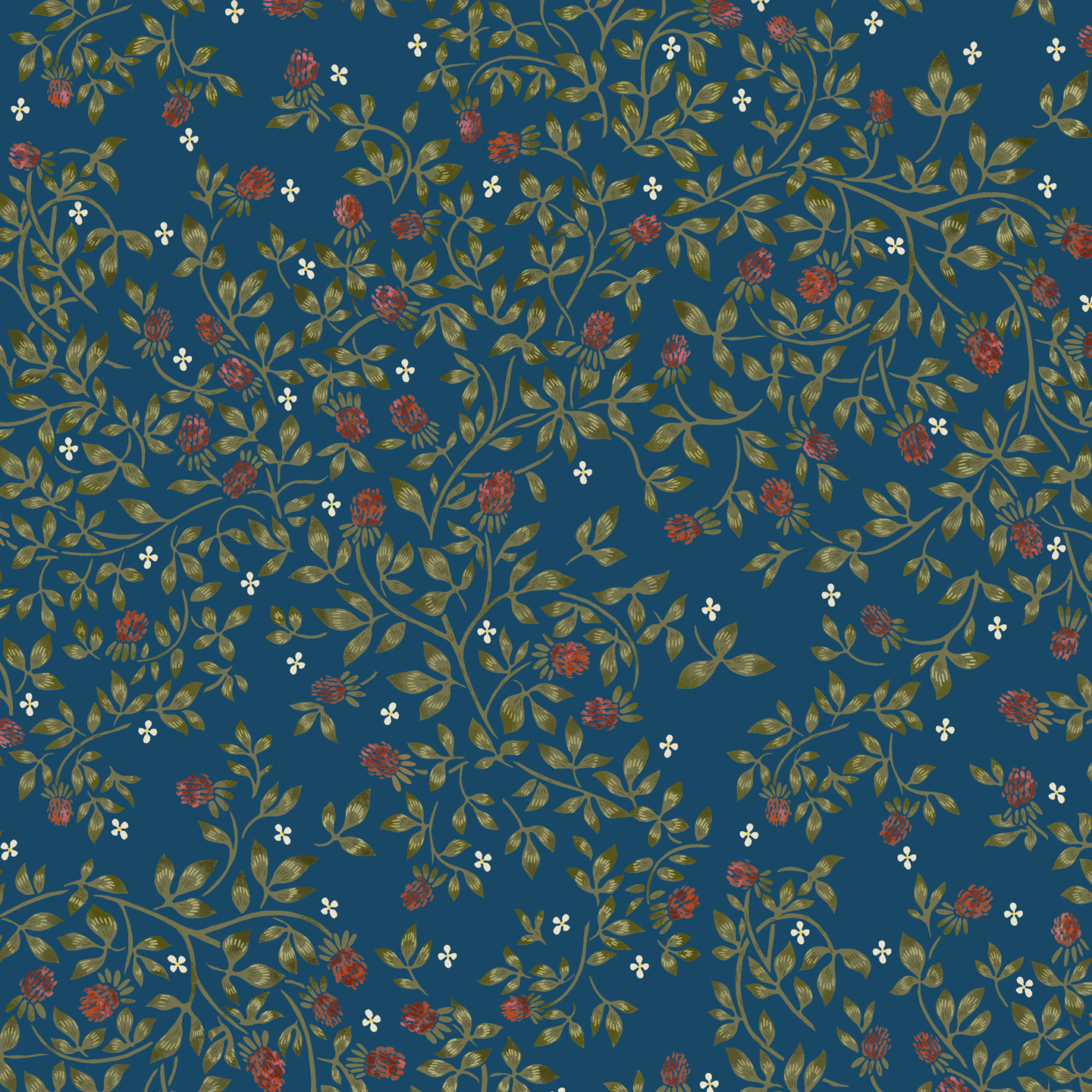 Интерьерная ткань Бобонянь (синий фон)